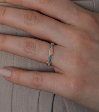 Firuze Taşlı İkon Yüzük