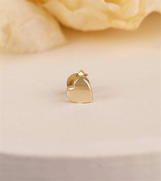 Mini Kalp Vidalı Küpe