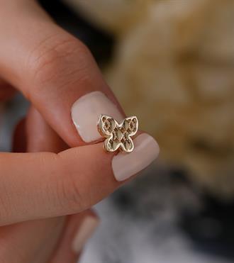 Kelebek Vidalı Küpe