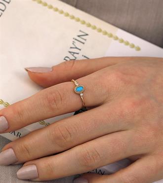 Taşlı Firuze Vintage Yüzük