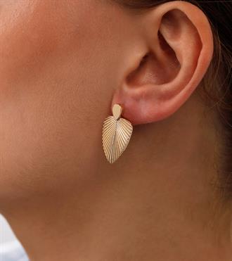 Çizgili Yaprak Küpe