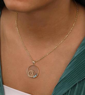 Çerçeveli Lira Kolye Ucu