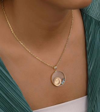 Çerçeveli Lira Kolye Ucu