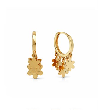 Çiçek Pullu Halka Küpe