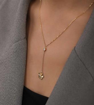 Çiçek Sarkıtlı Kolye