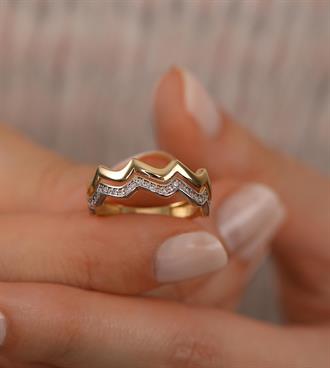 Çift Sıra Zikzak Yüzük