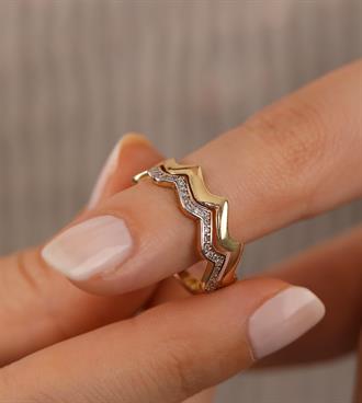 Çift Sıra Zikzak Yüzük