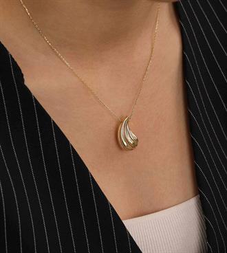 Çizgili Damla Kolye