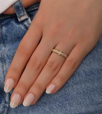 Çizgili Kardelen Yüzük