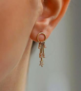 Çubuklu Halka Küpe