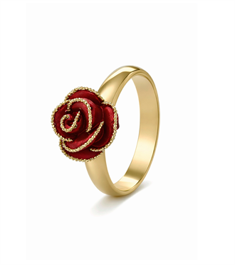 İtalyan Gül Yüzük-Bordo