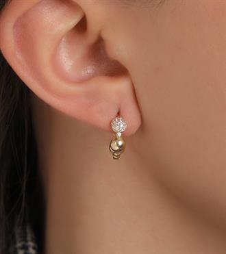 Taşlı Toplu Halka Küpe