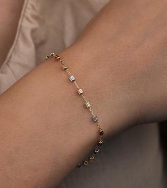 Üç Renkli Silindir Dorika Bileklik