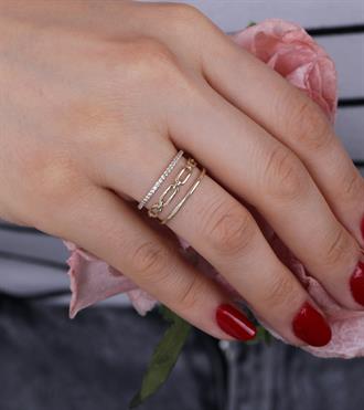 Üçlü Kombin Tasarım Yüzük