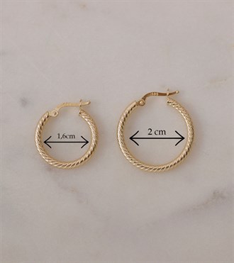 Çizgili Burgu Halka Küpe