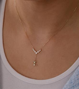 Kedi Sarkıtlı Lily Kolye