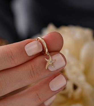 Deniz Yıldızı Sallantılı Küpe