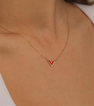 Kırmızı Kalp Kolye