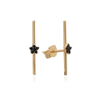 Siyah Yıldızlı Çubuk Küpe