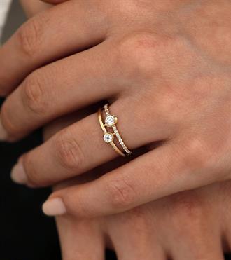 Tasarım Çift Sıra Yüzük