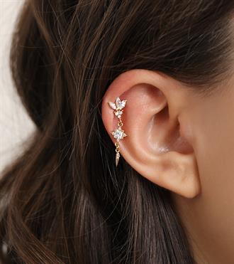 Lotuslu Tasarım Piercing (Tragus)