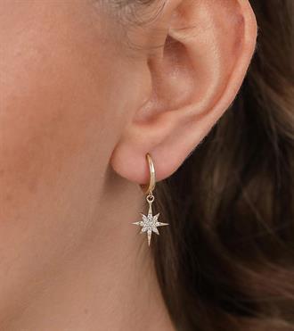 Taşlı Kutup Yıldızı Küpe