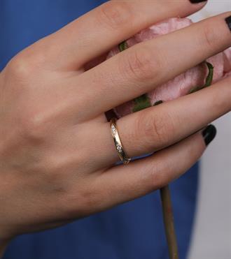 Taşlı Baklava Desen Yüzük