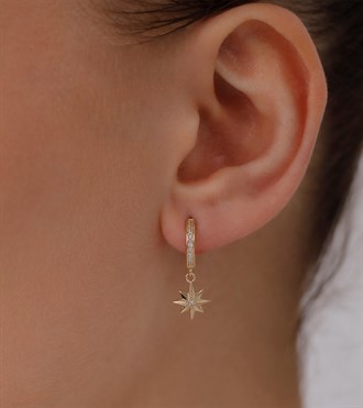 Davut Yıldızı Sallantılı Küpe