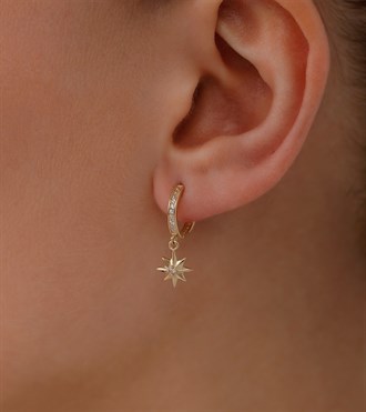 Davut Yıldızı Sallantılı Küpe