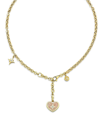 Cetaş Pudra Mineli Kalp Kolye