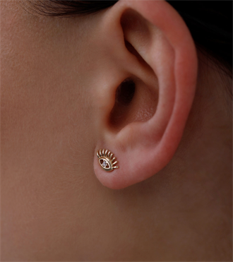 Kirpik Vidalı Küpe