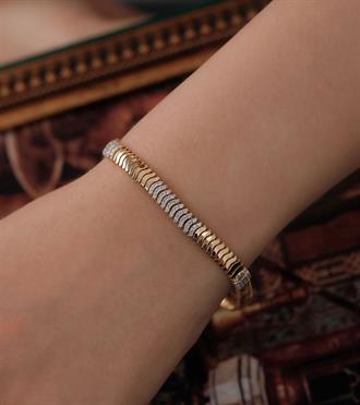 Taşlı İtalyan Balıksırtı Bileklik