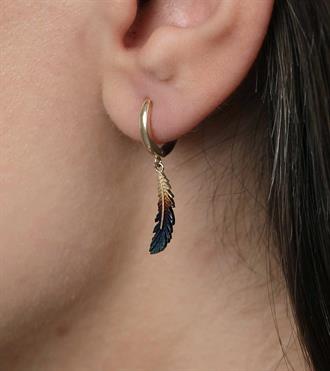 Kuş Tüyü Küpe-Renkli