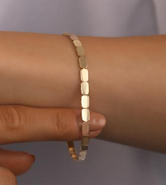 Dikdörtgen Pullu Bileklik