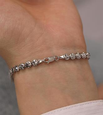 Dokulu Daire Bileklik-Beyaz