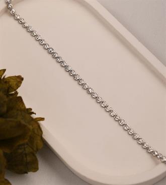 Dokulu Daire Bileklik-Beyaz