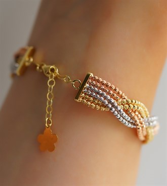 3 Renkli Dorika Örgü Bilezik