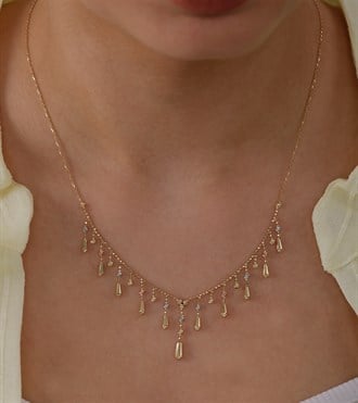 Dorikalı Damla Sarkıtlı Kolye