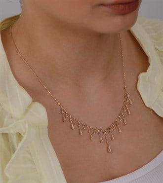 Dorikalı Damla Sarkıtlı Kolye