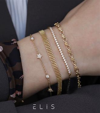 Yıldızlı Halka Geçmeli Bileklik