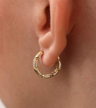 Taşlı Pul Halka Küpe