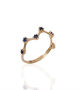 Karşılıklı Lacivert Taşlı Yüzük