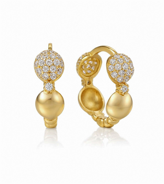 Taşlı Toplu Halka Küpe