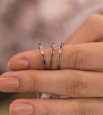 Lacivert Taşlı Mini Yüzük