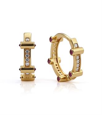 Pembe Taşlı Andre Küpe