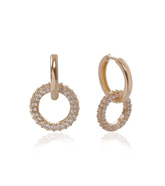 Taşlı Daire Sallantılı Küpe