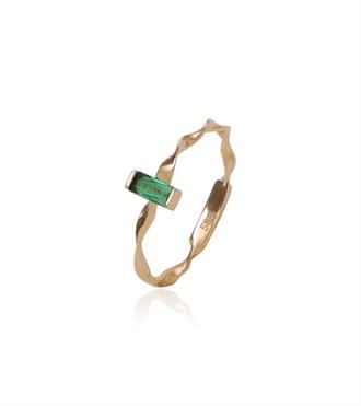 Yeşil Bagetli Burgu Yüzük