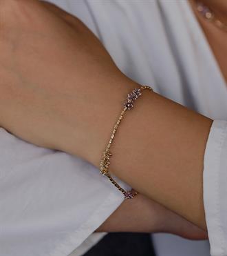 İtalyan Renkli Çiçekli Bileklik