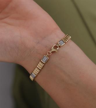 Taş Bloklu Çubuk Bileklik