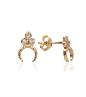 Üç Taşlı Hilal Küpe